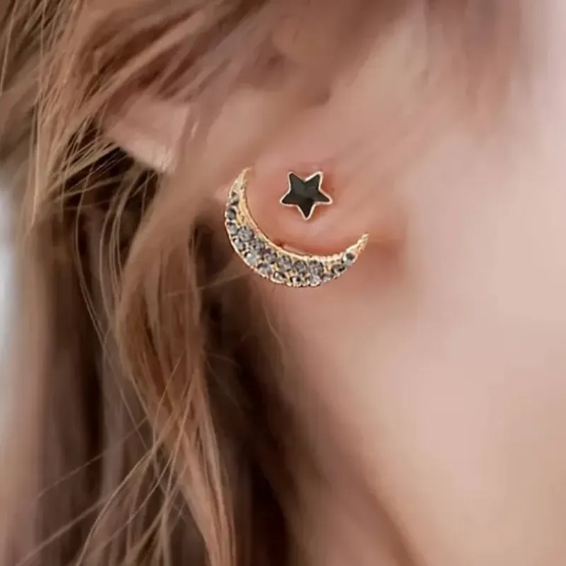 Hermosos Aretes Luna y Estrella
