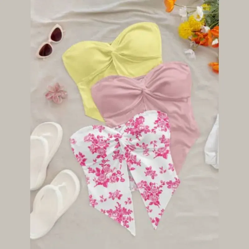 Top con escote palabra de honor y abertura frontal