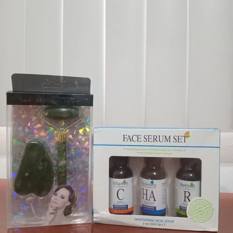 Set de serum + Rodillo y Gua sha de Jade