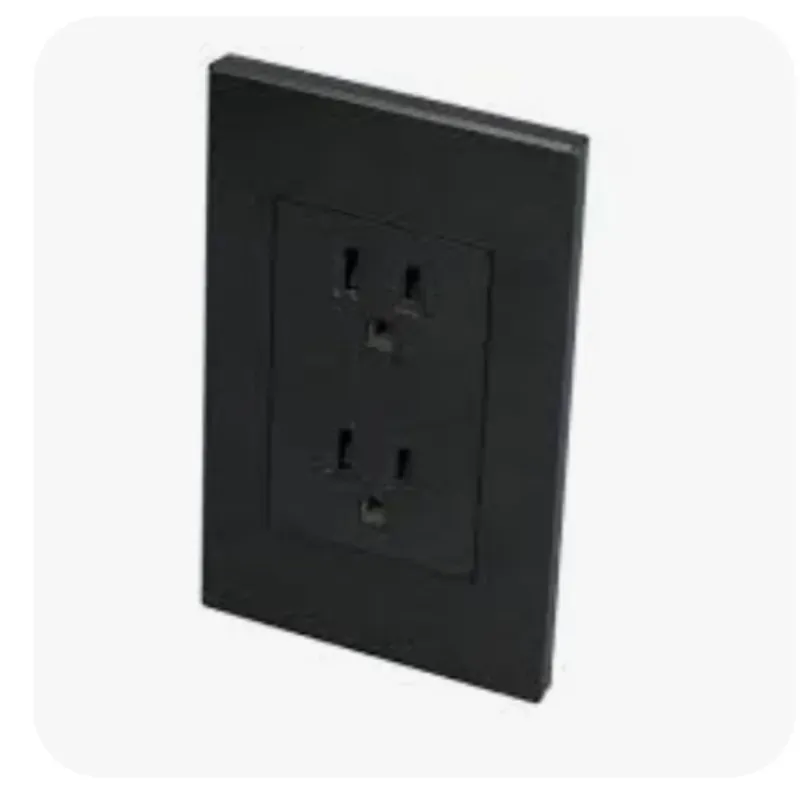 Tomacorriente doble negro (P627N)