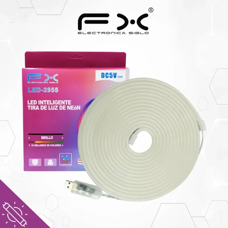 Luces neon RGB direccionables 5m con conteol por Bluetooth