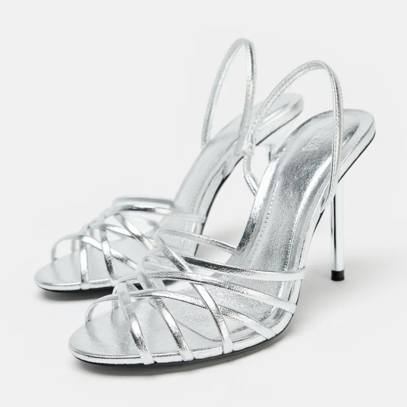 Sandalias metalizadas tiras