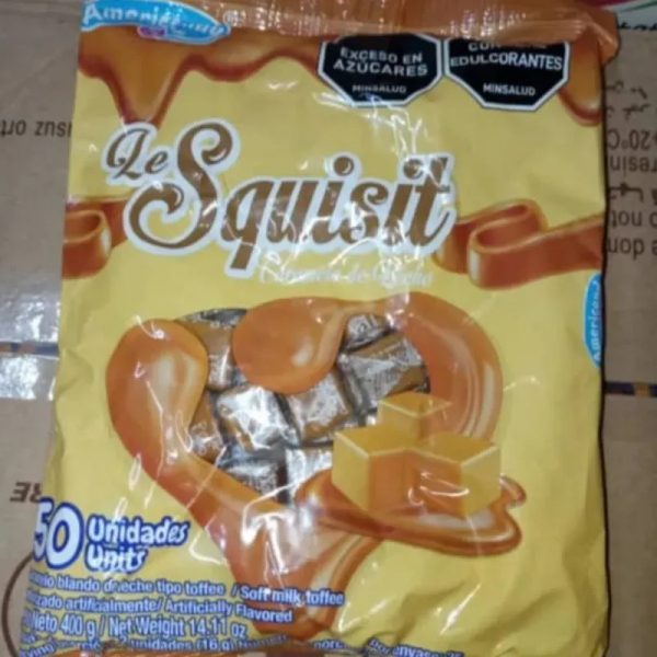 Paquetes de caramelos suaves de leche condensada