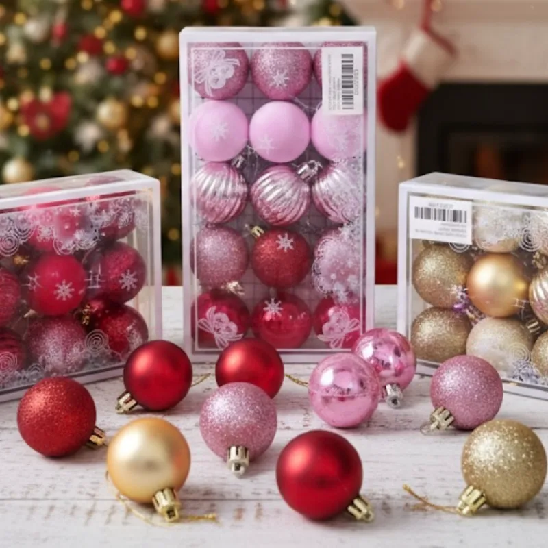 Caja con esferas navideñas
