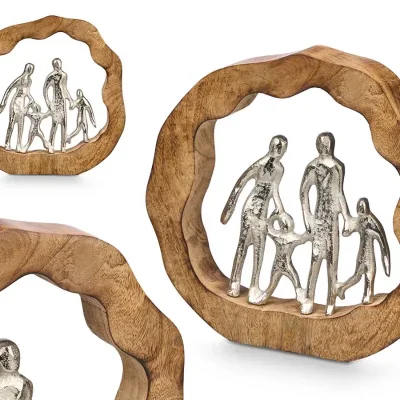 Soporte decoración familia plateado