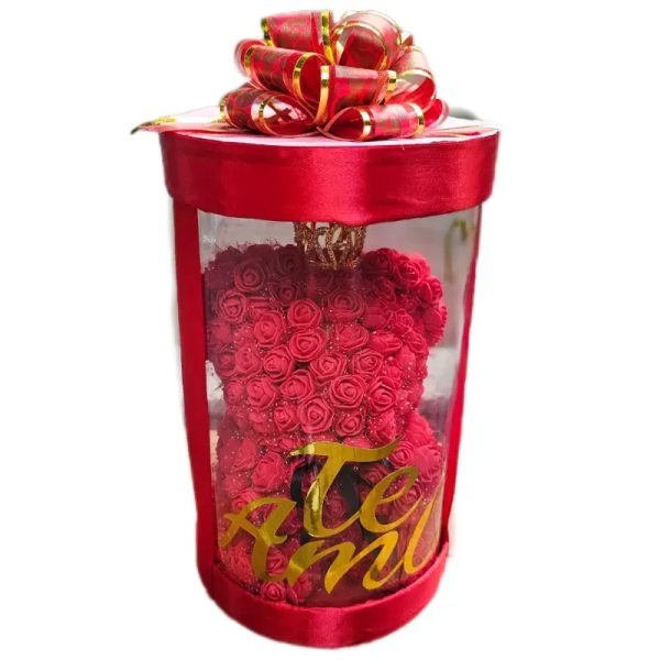 Osito de Rosas rojo