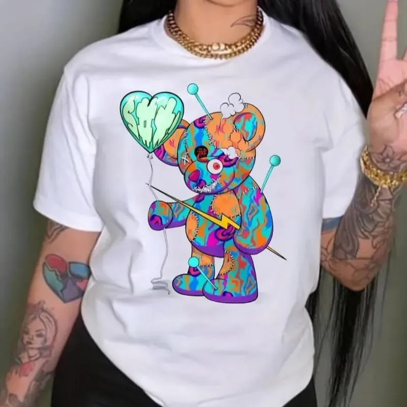 Pullover blanco con osito de colores 