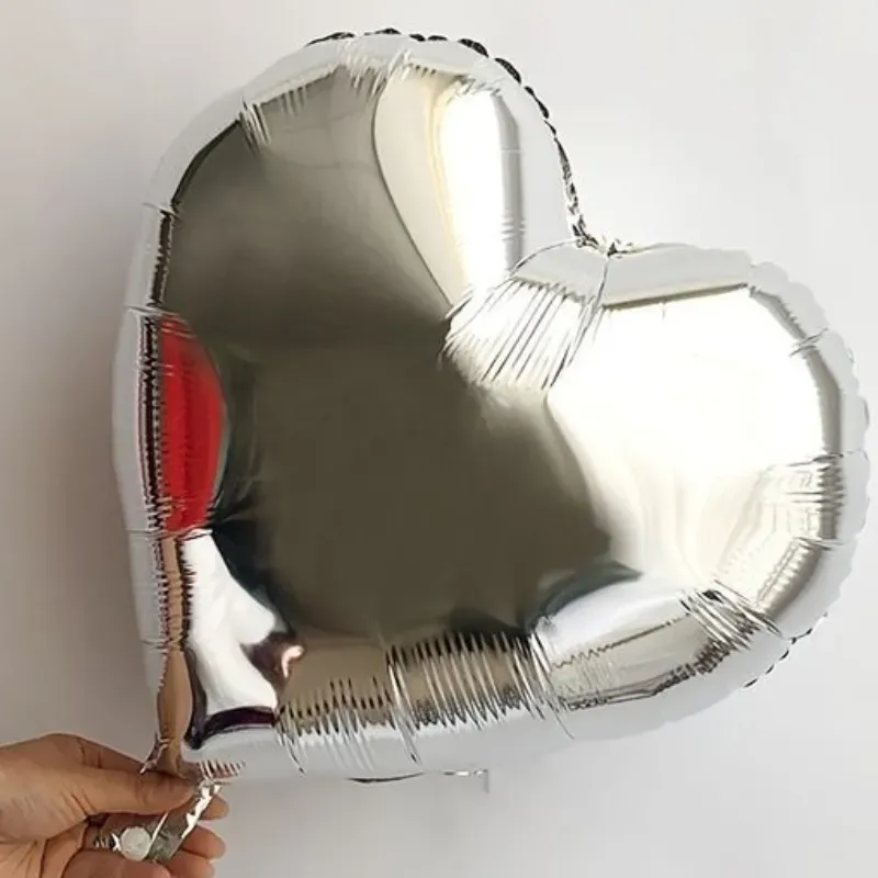 Globo corazón plateado 18"