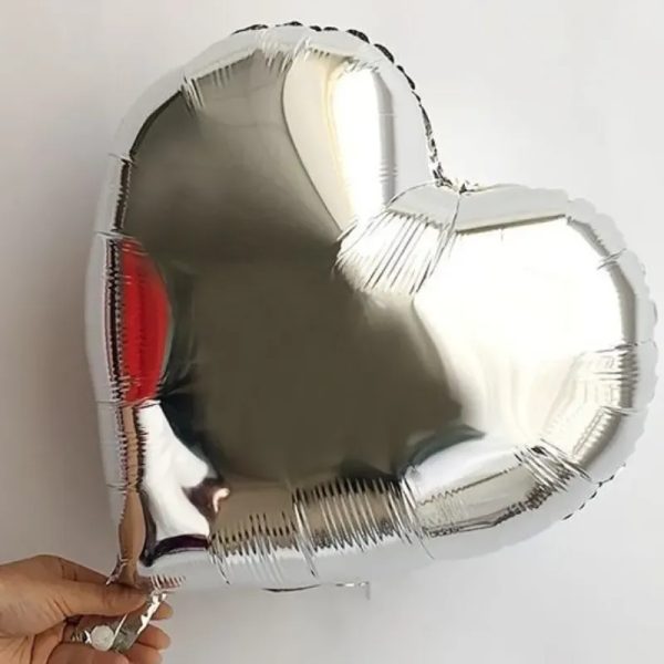 Globo corazón plateado 18"