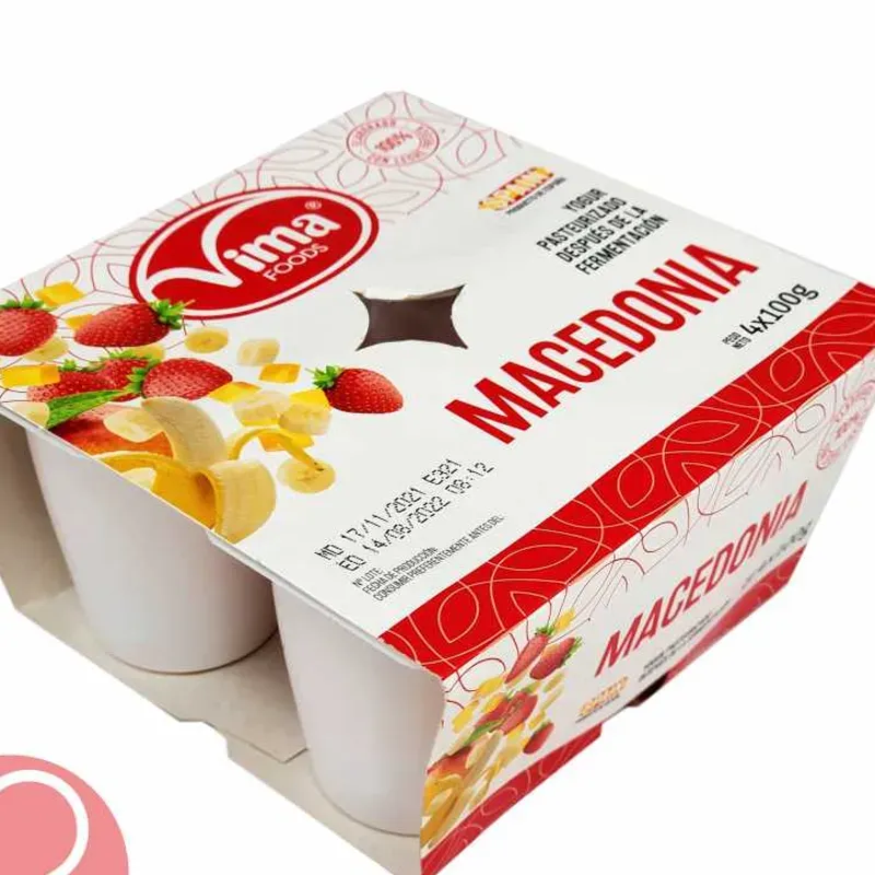 YOGOURT MACEDONIA (SIN FRIO) 100 GR C/ 48U 1001771 PRECIO 0.45
