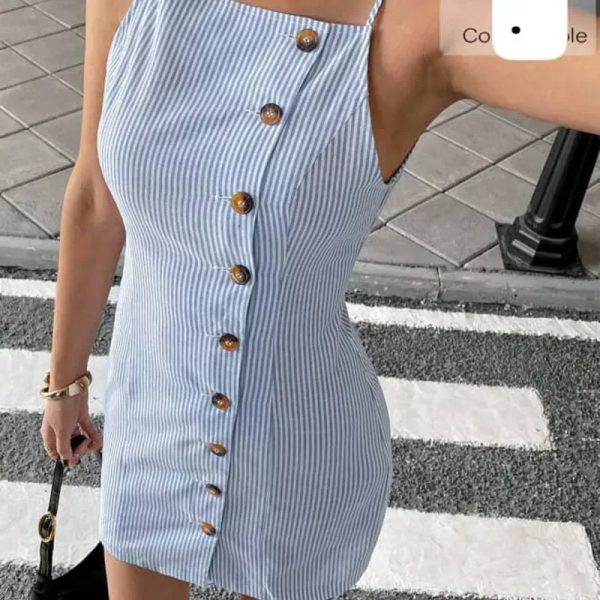  Vestido Rayas Diagonales – Frescura de algodón con diseño único y toque artesanal