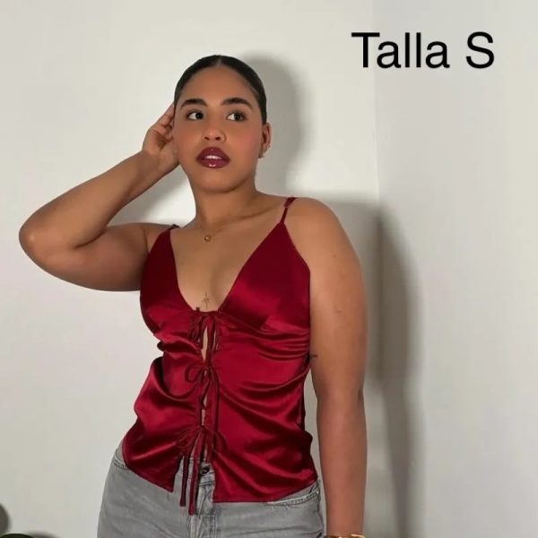 Blusa satinada roja