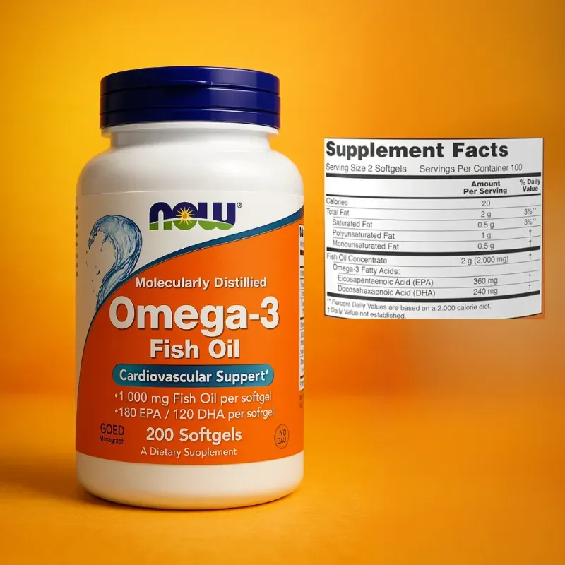 Omega 3 Aceite de pescado NOW 100 cápsulas