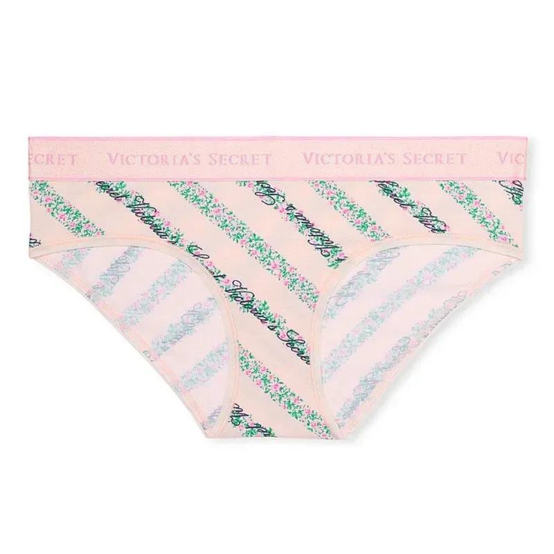 Victoria's Secret Braguita Alta Con Cintura De Algodón Elástico Con Logotipo
