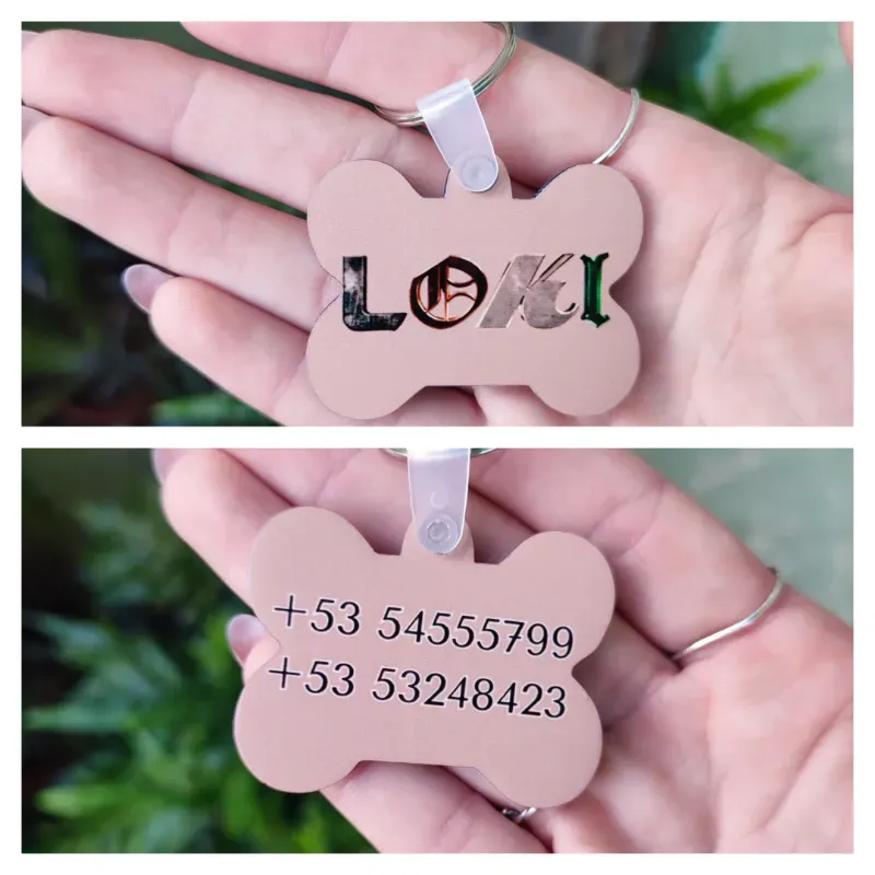 Identificador para mascotas en forma de huesito 