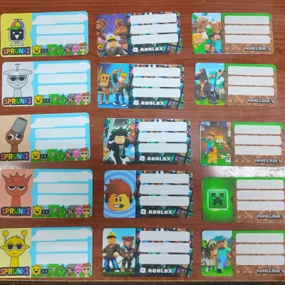 ️ Etiquetas escolares de cartulina para libretas y libros