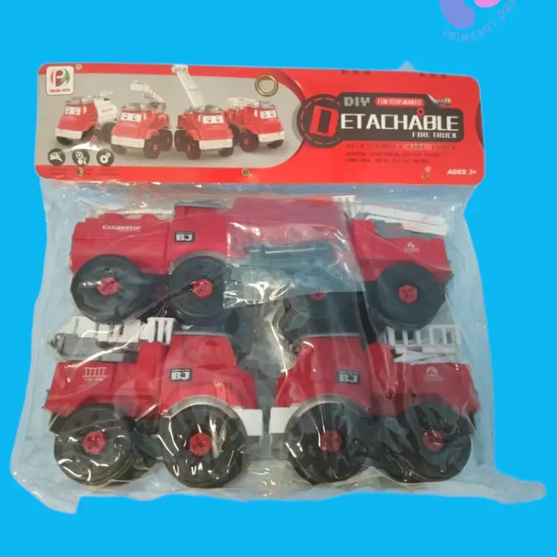 Set de 4 autos rojo de construcción