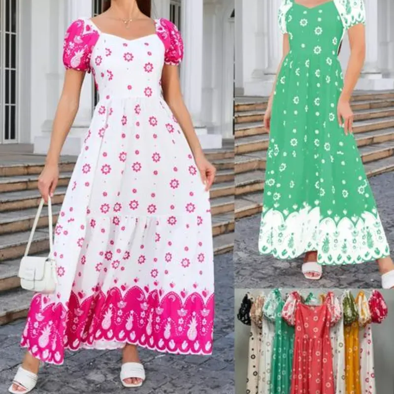 Vestido largo estampado