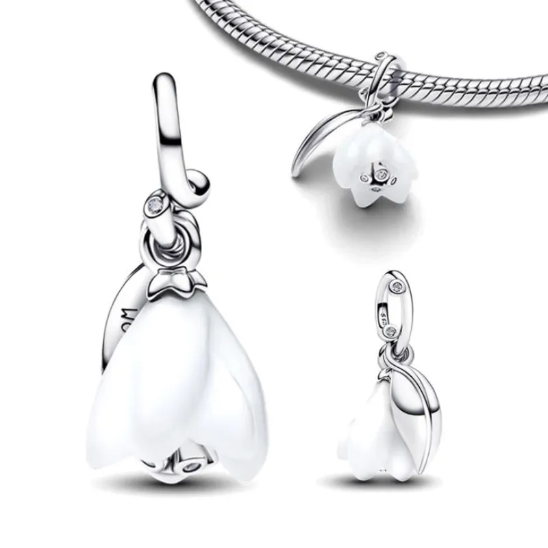 Charm Colgante de Flor Blanca