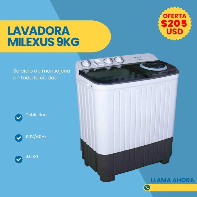 Lavadora semiautomática 9kg