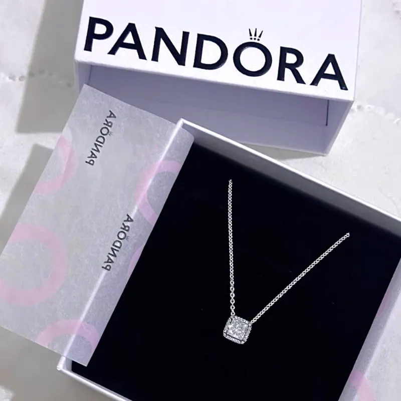 Cadena Pandora perla cuadrada