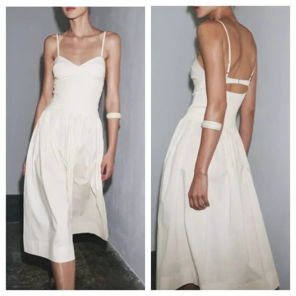 Vestido Zara midi combinado