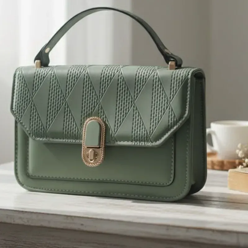 Cartera con diseño dorado