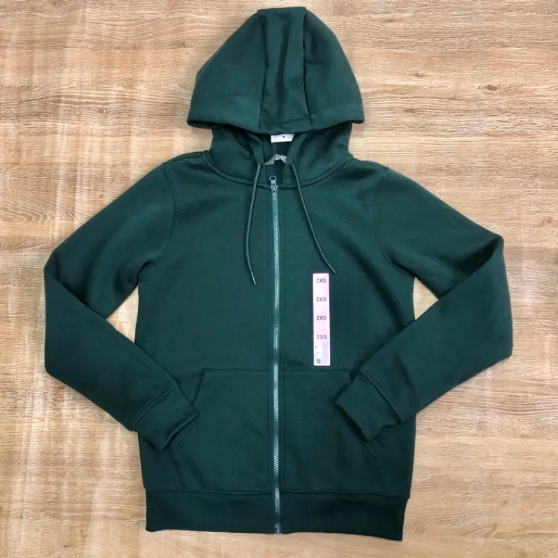 Abrigo con capucha color verde