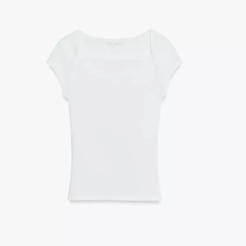Top blanco corte recto