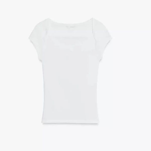 Top blanco corte recto