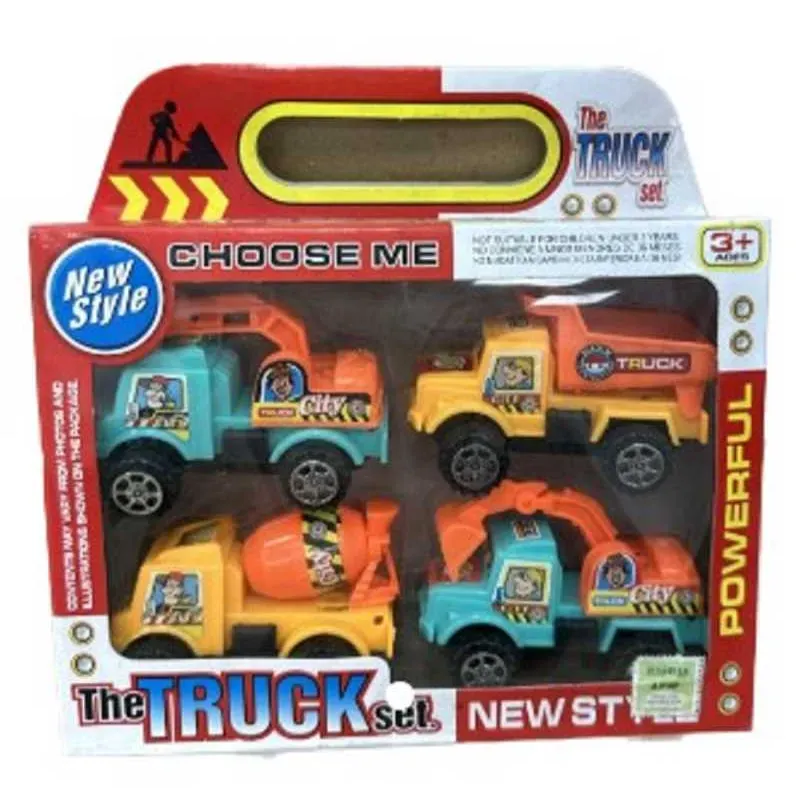 COCHES DE CONSTRUCCION x4 EN CAJA