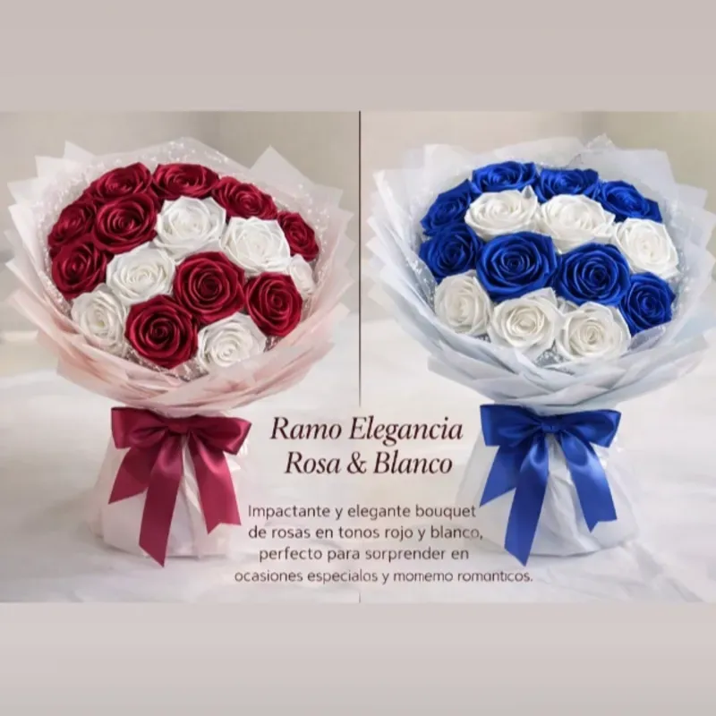  Ramo Elegancia Rosa & Blanco / Azul & Blanco