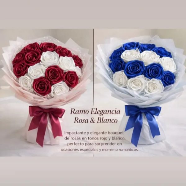  Ramo Elegancia Rosa & Blanco / Azul & Blanco