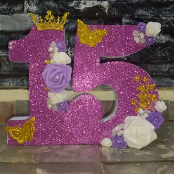 Número 15 en 3d en foami