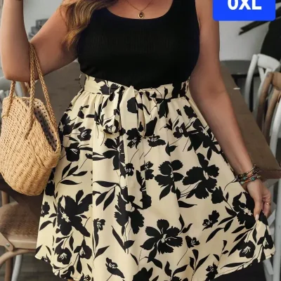 Vestido Flores Cremita