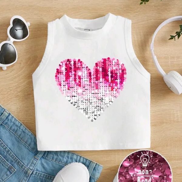 Top d niña diseño corazón