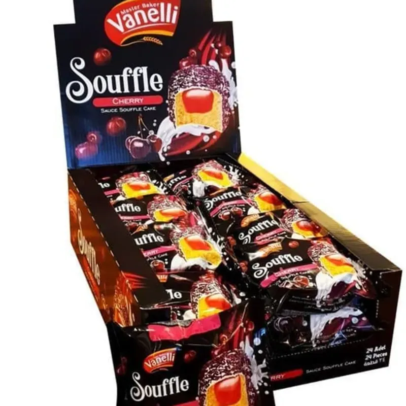 Caja de panquecitos Souffle de cereza (24 unidades)