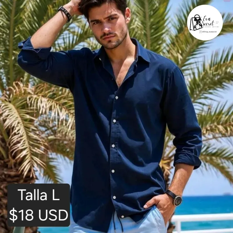Camisa azul para hombre