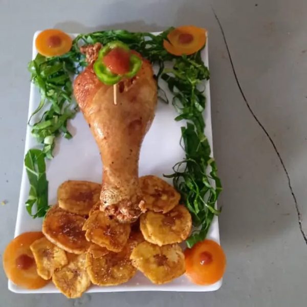 Muslo de pollo frito