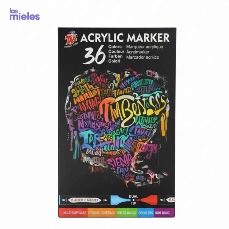 Marcadores acrílicos profesionales de doble punta 36U