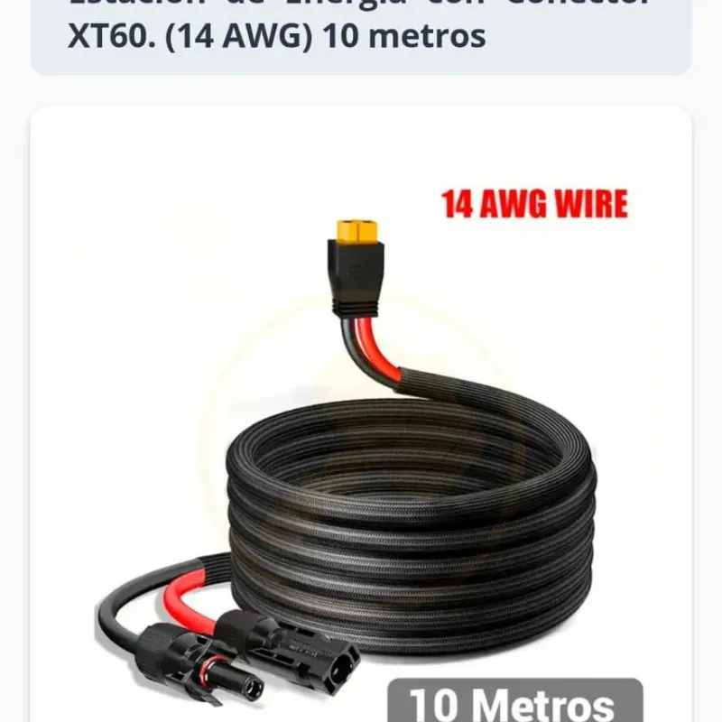  Cable de Extensión Solar 14 AWG — 10 metros