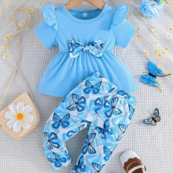  Conjunto de licra y blusa — Azul