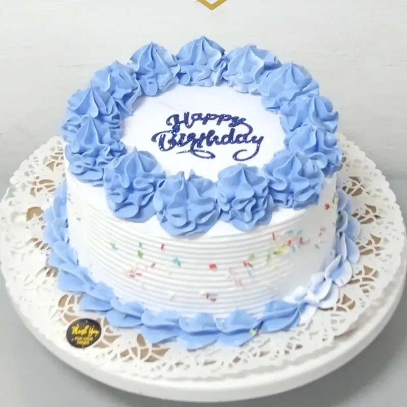 Cake azul y blanco