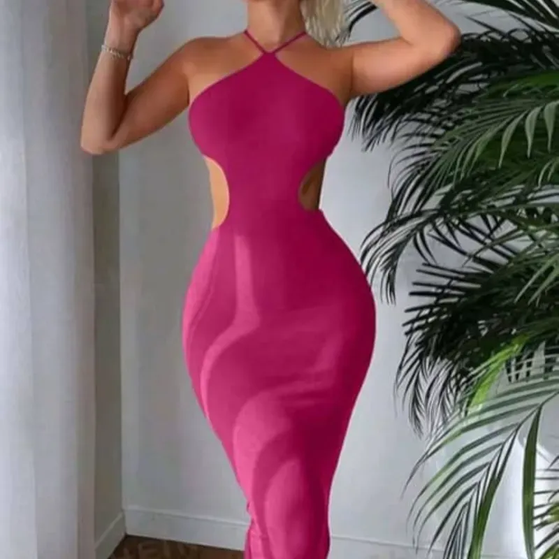  Vestido largo tubo — Rosado