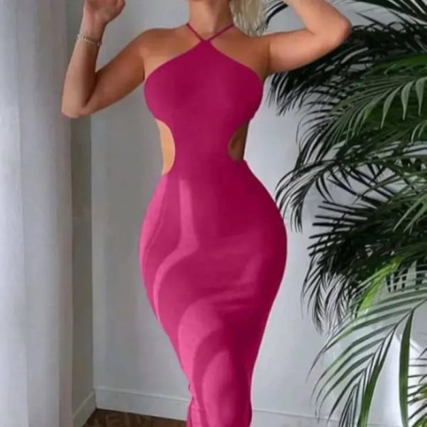  Vestido largo tubo — Rosado