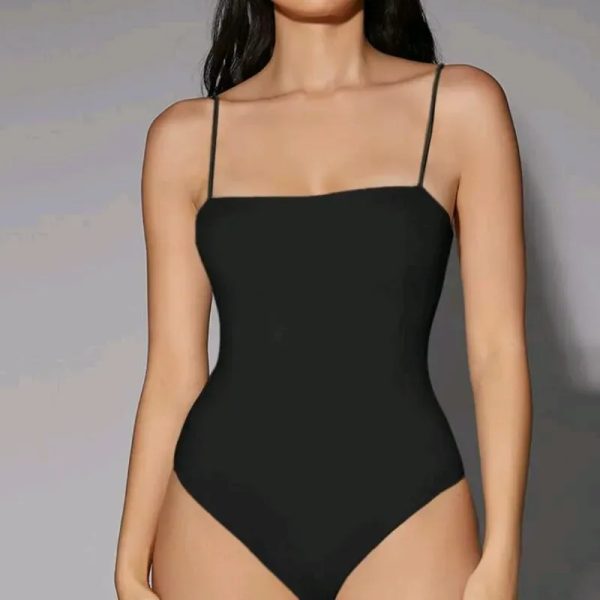  Body de tirantes espaguetis — Negro