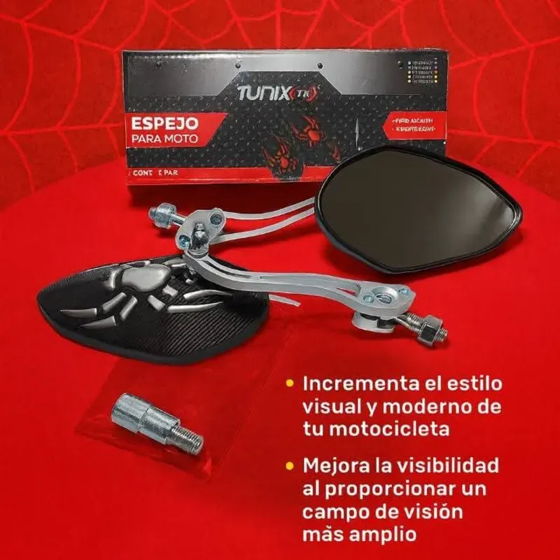 Espejos retrovisores de araña color plateado