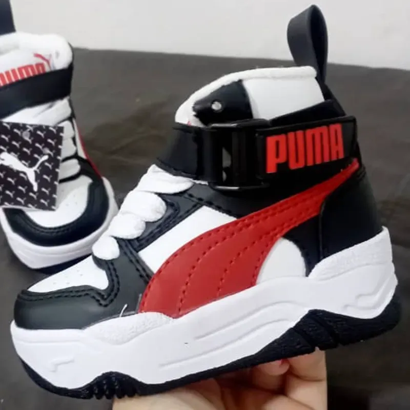 BOTA PUMA NEGRO, ROJO Y BLANCO