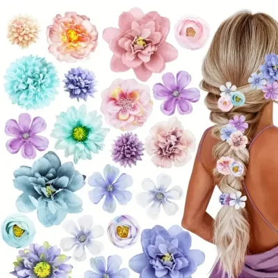 CLIP FLORAL COLORES GRANDES
