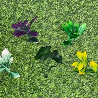 Follaje hojas plásticas